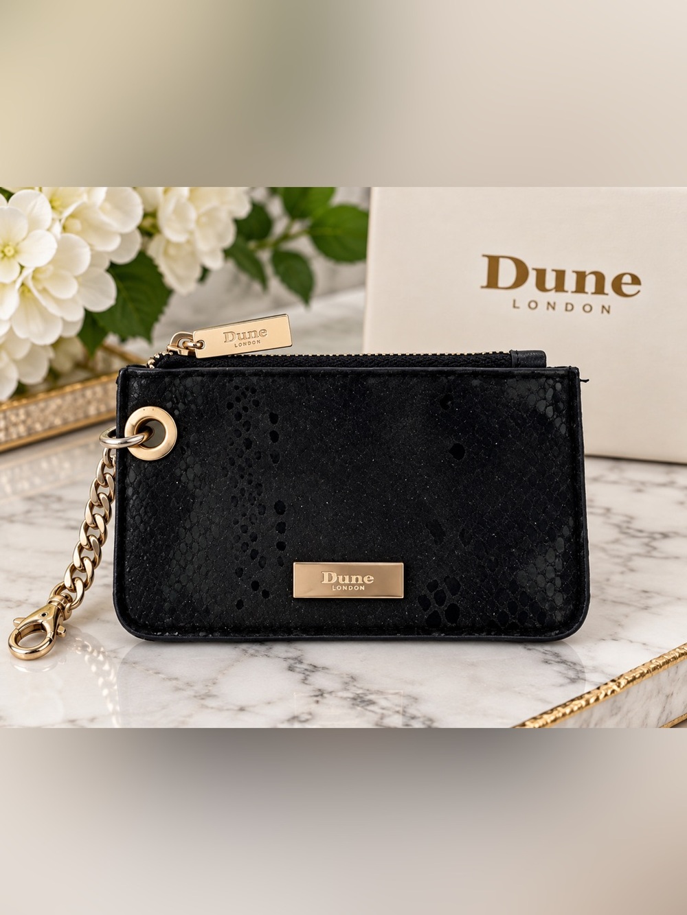 Dune London Black Zipper Wallet